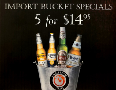 Import bucket specials - 5 for $14.95
