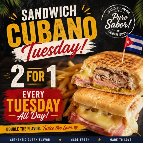Sandwich Cubano Tuesday 2 for 1